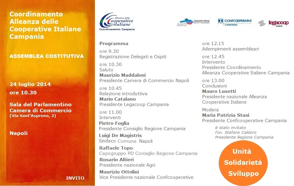 Nasce l’Alleanza delle Cooperative Italiane Campania: appuntamento al 24 luglio a Napoli